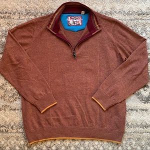 Robert Graham Classic Fit 1/4 Zip Wool Collectors Sweater XL